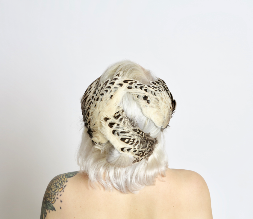 In Full Plume Cream and mocha feathered headpiece, fascinator or statement hair accessory